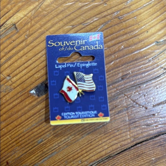 canada Other - USA and Canada Metal Friendship Lapel Pin with Butterfly Clasp